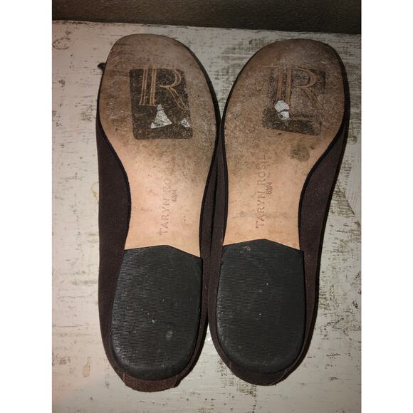 Taryn Rose Babylon  Preppy Edgy Studded Rosettes Metallic Suede Ballet Flats - Picture 8 of 9